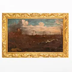 Paesaggio by Johann Anton Eismann, oil on canvas applicato on cardboard, offered Dec 2022