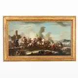 Giovanni Luigi Rocco, Battaglia tra cavallerie turche e cristiane, oil on canvas