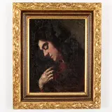 Cesare Viazzi, Alessandria, 1857 ; Predosa, 1943 / Studio di profilo di donna, oil on canvas