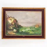 Giuseppe Solenghi, Milano, 1879 ; Cernobbio, 1944 / Paesaggio con contadina e gregge / Firmato G Solenghi in basso a destra