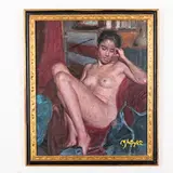Paolo Ghiglia, Alessandria, 1889 ; 1915 / Nudo femminile / Firmato Ghiglia in basso a destra, oil on canvas