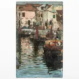 Arnaldo Ferraguti, Ferrara, 1862 ; Forlì, 1925 / Scorcio di laguna / Firmato A Ferraguti in basso a sinistra, oil on panel
