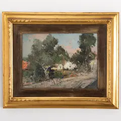 Romolo Leone, Attivo a Napoli nel XX secolo / Paesaggio / Firmato Romolo Leone, Napoli in basso a sinistra, oil on panel