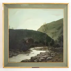 Pompeo Randi, Forlì, 1827 ; 1880 / Paesaggio fluviale / Firmato Randi P in basso a destra, oil on canvas