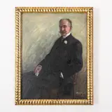 Germania, 1875 ; ? / Ritratto di gentiluomo / Firmato E Nachtigall e datato 1906 in basso a destra by Emma Nachtigall, oil on canvas applicata on cardboard, offered Dec 2022