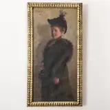 Germania, 1875 ; ? / Ritratto di Emma Von Zoller / Firmato E Nachtigall e datato 1906 in alto a sinistra by Emma Nachtigall, oil on canvas applicata on cardboard, offered Dec 2022