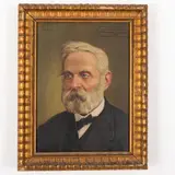 Luigi di Giovanni, Palermo, 1856 ; 1938 / Ritratto di Raffaele Melograni / Firmato L Di Giovanni in alto a sinistra, dedica in alto a destra, oil on canvas