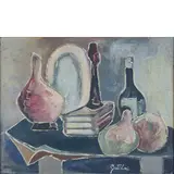 Franco Gentilini, Faenza 1909 - Roma 1981 / Natura morta, oil and sabbia on canvas
