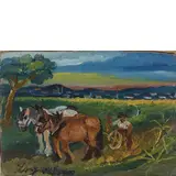 Antonio Ligabue, Zurigo 1899 - Gualtieri 1965 / Aratura, 1952