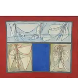 Achille Perilli, Roma 1927 - Ciconia 2021 / Il re bizantino, 1961, mixed media on canvas