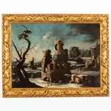 Bartolomeo Pedon, Paesaggio invernale, oil on canvas
