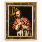 San Carlo Borromeo by Marco Antonio Bassetti, oil on canvas applicata on panel, offered Feb 2023