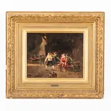 Guglielmo Innocenti, 1871 - 1961 / Duello in taverna / Firmato Innocenti in basso a destra, oil on panel