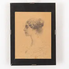 Ettore Ximenes, Palermo, 1855 - Roma, 1926 / Profilo di donna / Firmato Ximenes e datato Roma 901 in basso a destra, pencil on paper