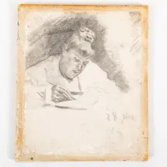 Federico Zandomeneghi, Venezia, 1841 - Parigi, 1917 / La lettera / Iscrizione Paris in basso a destra, pencil on paper applicata on canvas