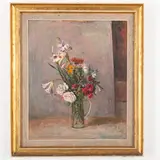 Emanuele Rambaldi, Pieve di Teco, 1903 - Savona, 1968 / Vaso con fiori / Firmato E Rambaldi 20 in alto a destra, oil on panel