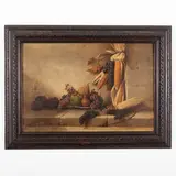 Giuseppe Falchetti, Caluso, 1843 - Torino, 1918 / Natura morta con ortaggi e frutta / Firmato G Falchetti e datato 1867 in basso a sinistra, oil on canvas