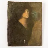 Vercelli, 1878 - Milano, 1929 / Ritratto di signora con cappello by Antonio Ambrogio Alciati, oil on canvas, offered Feb 2023