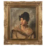 Alessandro Zezzos, Venezia, 1848 - Vittorio Veneto, 1914 / Ritratto femminile / Firmato Zezzos e datato 1893 in alto a destra, oil on canvas