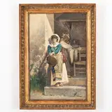 Francesco Coleman, Roma, 1851 - 1918 / La giovinezza e la vecchiaia / Firmato F Coleman, Roma in basso a destra, watercolour on paper