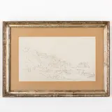 Johann Jakob Frey, Basilea, 1813 - Roma, 1865 / Marina, pencil on paper