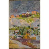 Karp Demjanovich Trokhimenko, Sushany, 1885 - Kiev, 1979 / Veduta cittadina / Firmato K Trokhimenko in basso a destra