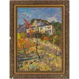 Vvedenka, 1918 - Kiev, 2011 / Artek vicino a Gurzuf, 1983 / Firmato Artamonov e datato 83 in basso a destra by Olexiy Mykhaylovich Artamonov, oil on cardboard, offered Apr 2023