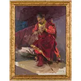 Glukhiv, 1924 - Odessa, 1994 / Uomo in costume tradizionale / Firmato Lomikin K in basso a sinistra by Kostantin Matvyevich Lomykin, oil on canvas, offered Apr 2023