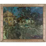 Alexandrovske, 1919 - Yalta, 1994 / Scorcio cittadino notturno by Fedir Zakharovich Zakharov, oil on cardboard, offered Apr 2023