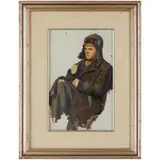 Novgorod, 1924 - 1994 / Ritratto di soldato by Anatoly Leonidovich Nasedkin, oil on cardboard, offered Apr 2023
