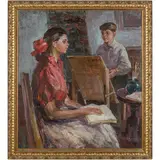 Glukhiv, 1924 - Odessa, 1994 / Il giovane pittore / Firmato Lomikin K in basso a destra by Kostantin Matvyevich Lomykin, oil on canvas, offered Apr 2023