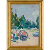 Odessa, 1912 - 2011 / Al parco d'estate by Grigory Semyonovich Minskiy, oil on cardboard, offered Apr 2023