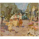 Valentin Bernadskii, Ozeriany, 1917 - Simferopol, 2011 / Nel parco, oil on cardboard