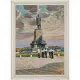 Petro Stepanovych Sulimenko, Krasnodar, 1914 - 1996 / Marinai vicino al monumento all'Admiral Nakhimov, 1984 / Firmato P Sul e datato 1984 in basso a destra, oil on cardboard