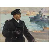 Zhitomyr, 1914 - 1984 / Ritratto d'uomo in uniforme, 1954 / Firmato Koshtelyanchuk e datato 54 in basso a destra by Leonty Pylypovich Koshtelanchuk, oil on canvas, offered Apr 2023