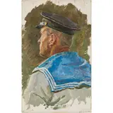 Verkhny Baskunchak, 1914 - Kiev, 1982 / Studio di marinaio by Olexandr Gavrilovich Budnikov, oil on canvas, offered Apr 2023