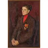 Valentin Bernadskii, Ozeriany, 1917 - Simferopol, 2011 / Ritratto dell'eroina di guerra Tupotilova, oil on canvas