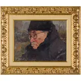 Kalavtsi, 1890 - 1984 / Ritratto del pittore Sereda / Firmato F Konovalyuk e datato 1958 in basso a destra by Fedir Zotikovich Konovalyuk, oil on cardboard, offered Apr 2023