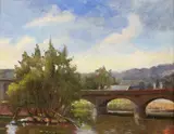 Elle Foley, Malestroit, France, Oil on Panel