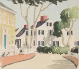Fair Street, by Doris and Richard Beer, Watercolor on Paper, offered Aug 2022
