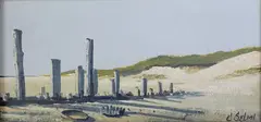 The Dunes at Jetties Beach, Nantucket, by Charles R. Selmi, Oil on Masonite, offered Aug 2022