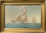 Richard Loud, Yacht Race, Oil on Canvas