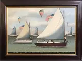 Ralph Cahoon Jr, July 4th Race of the Crosby Cats, 1880, 1880, Oil on Masonite
