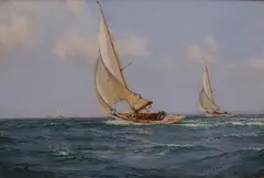 Under Spinnaker by Montague Dawson, Oil on Canvas, offered Aug 2022