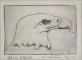 Bald Eagle by R. Mortross Limited Edition, circa 1970, Etching, offered Feb 2021