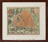 Nicolaes Visscher, Hand Colored, 1665, Engraving of Amsterdam