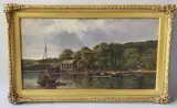 Frederick William Watts, The River Stour, Oil on Canvas