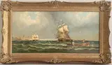 Frederick Tordoff, The Whaling Port of Whitby, Oil on Canvas