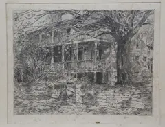 The Old House, Cos Cob by Childe Hassam, Etching, offered Feb 2021
