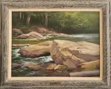 Shady Stream by Albert Bross Jr, Oil On Canvas, offered Feb 2021